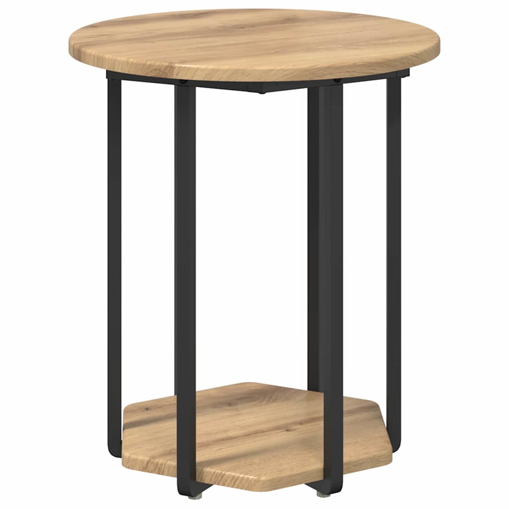 Sidebordssett med hylle 2 pcs Brun