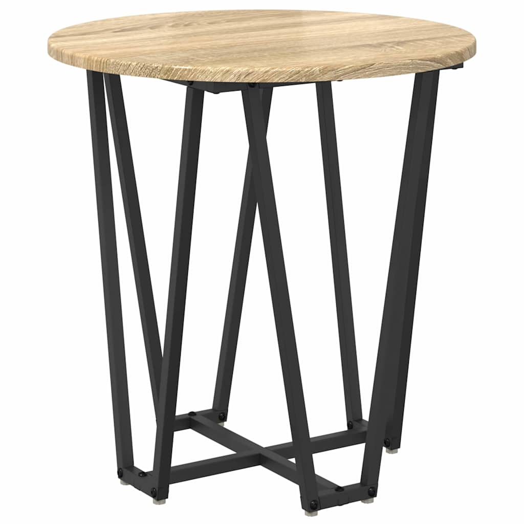 Sidebordssett 2 pcs Sonoma Eik og Svart
