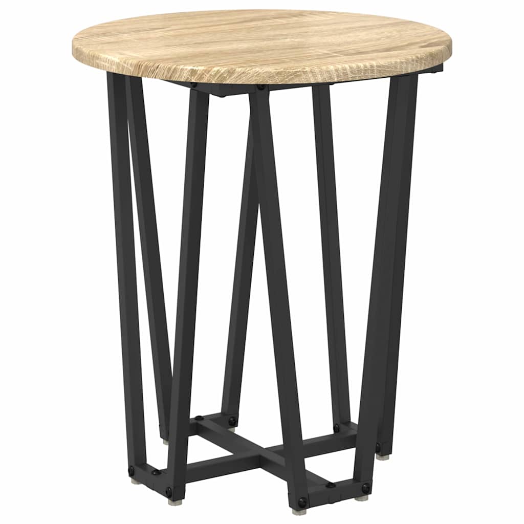 Sidebordssett 2 pcs Sonoma Eik og Svart