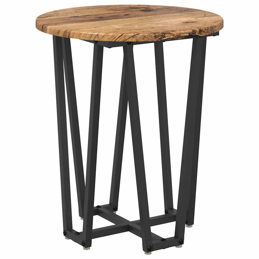 Sidebordssett 2 pcs Gammel tre og svart