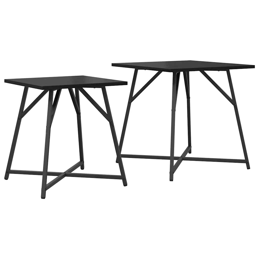 Sidebordssett 2 pcs Svart Eik