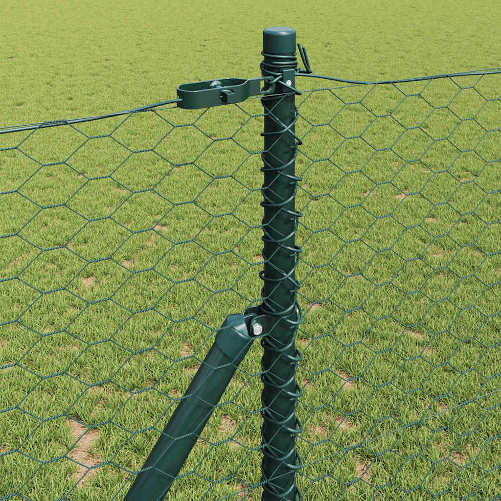 Gjerdepåle grønn 10 x 1 m (36 mm mesh) Stål og PVC vidaXL