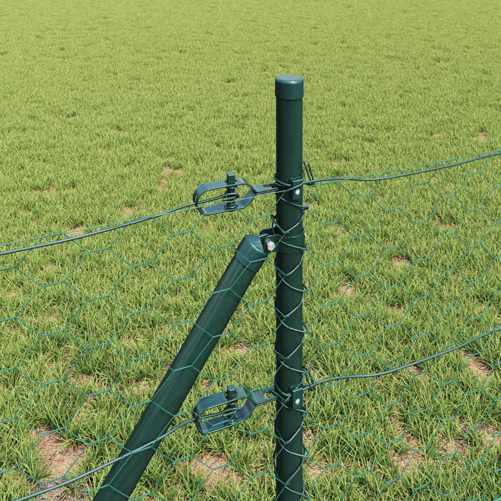 Gjerdepåle grønn 25 x 0,5 m (50 mm nett) Stål vidaXL