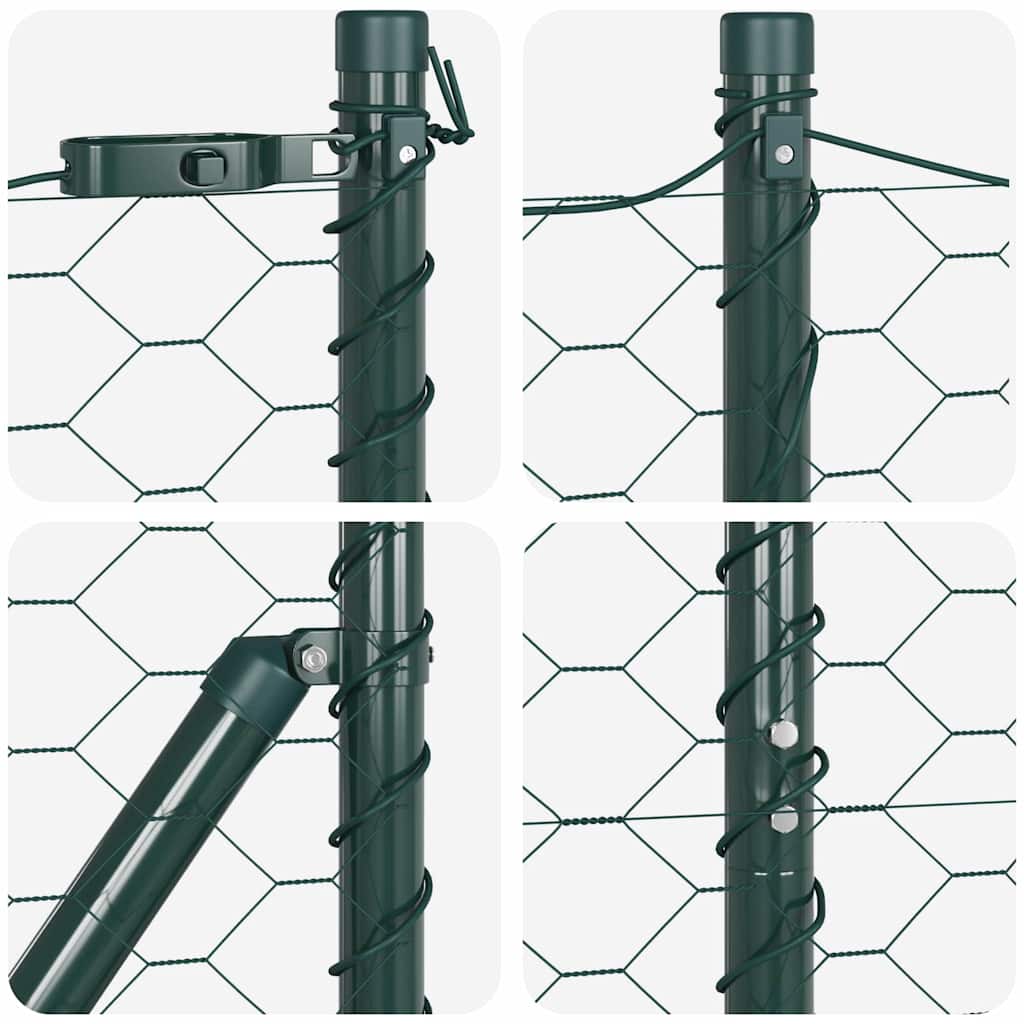 Gjerdepåle grønn 25 x 1,2 m (50 mm mesh) Stål vidaXL