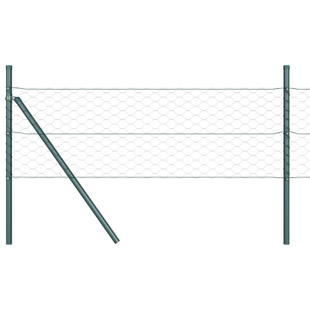 Gjerdepåle grønn 25 x 1,2 m (50 mm mesh) Stål vidaXL