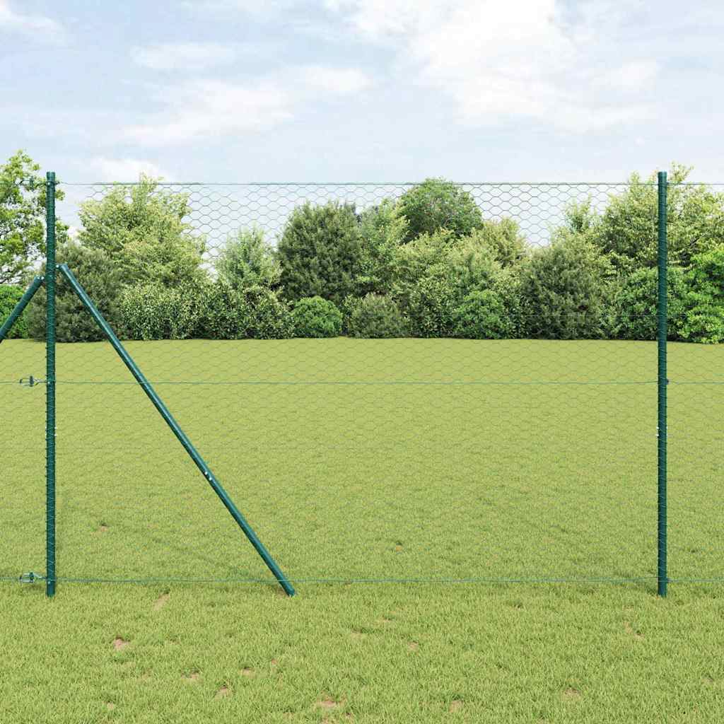 Gjerdepåle grønn 25 x 1,5 m (36 mm nett) Stål vidaXL