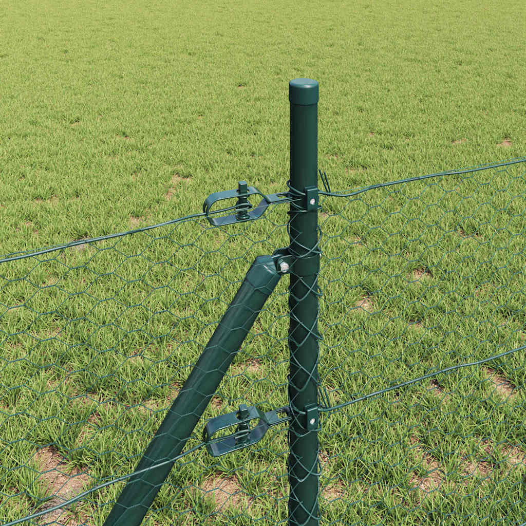 Gjerdepåle grønn 50 x 0,5 m (25 mm nett) Stål og PVC vidaXL
