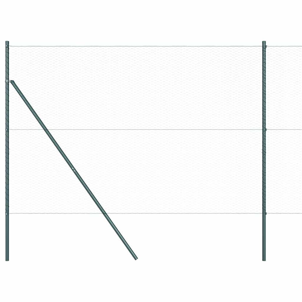 Sekskantet gjerde grunstift 50 x 1,5 m PVC-belagt stål Grønn