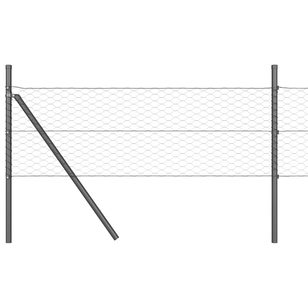 Gjerdepåle Grå 10 x 0,8 m (36 mm mesh) Stål og PVC vidaXL