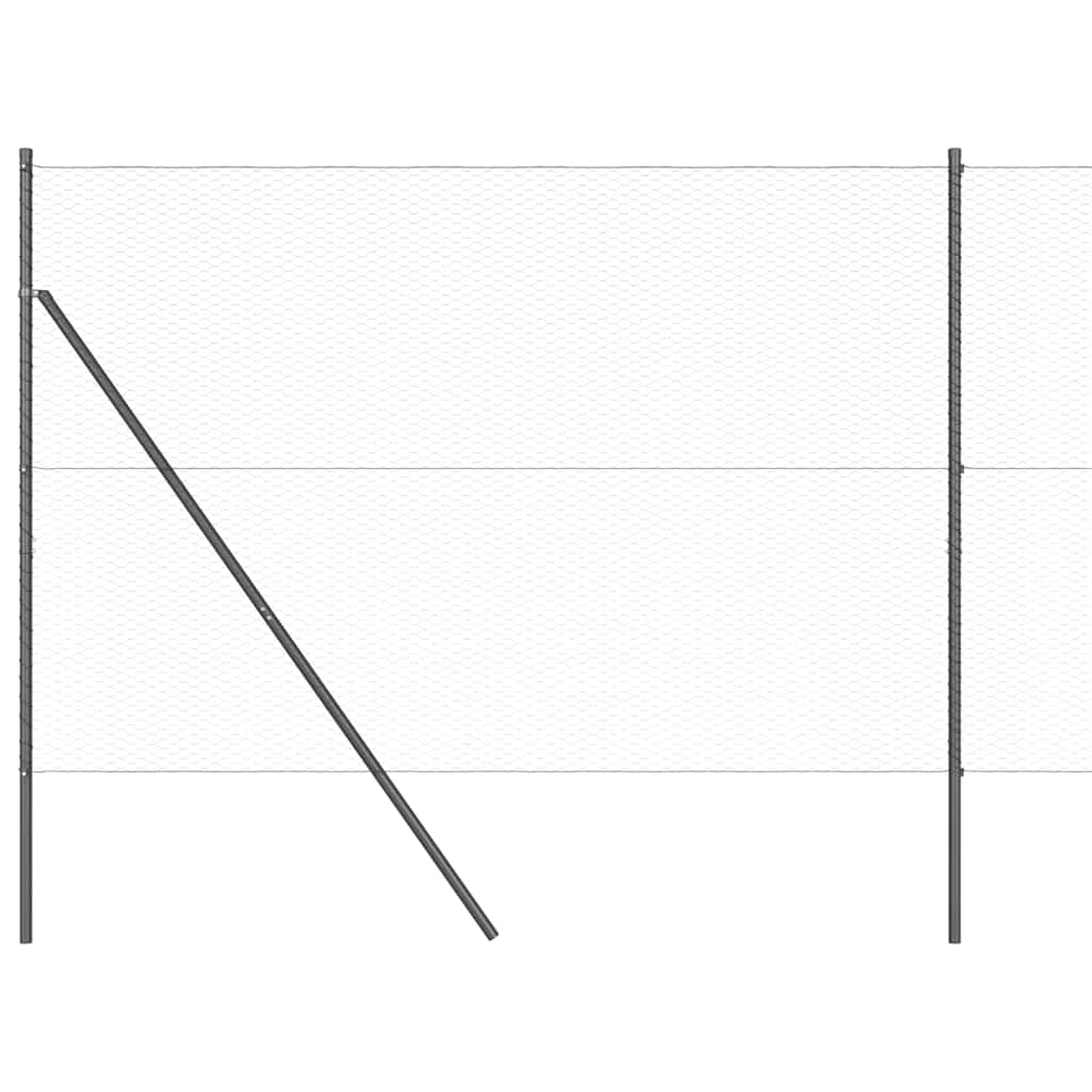 Gjerdepåle Grå 25 x 1,5 m (25 mm nett) Stål vidaXL