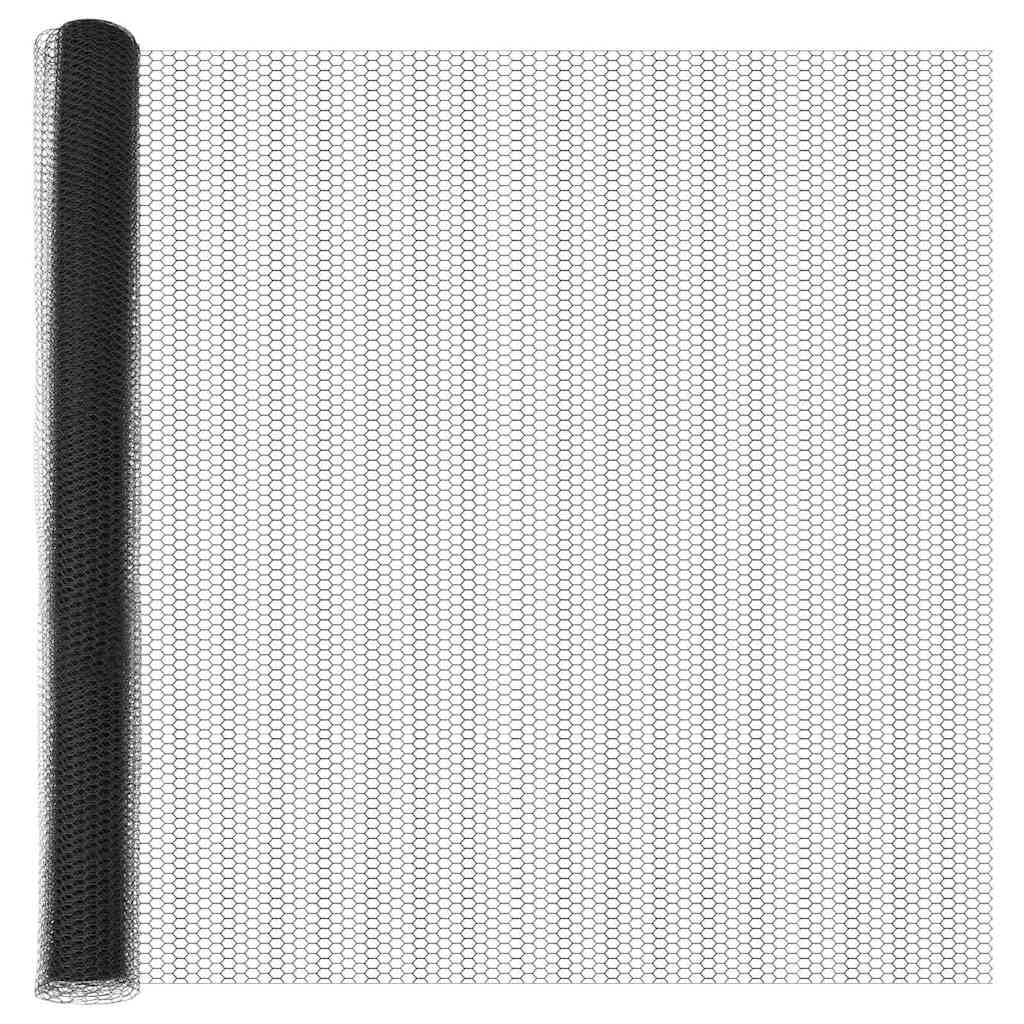 Gjerdepåle Grå 25 x 1,5 m (25 mm nett) Stål vidaXL