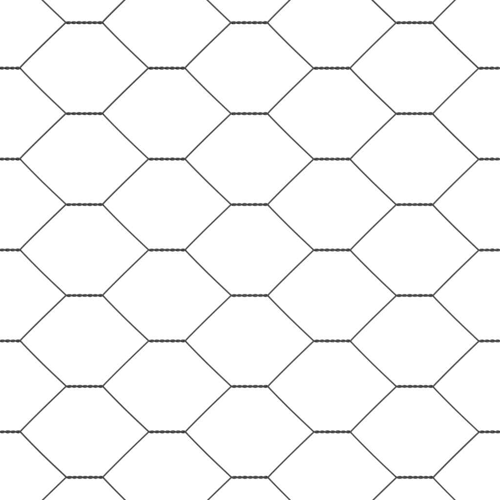 Gjerdepåle Grå 25 x 1,5 m (50 mm mesh) Stål vidaXL