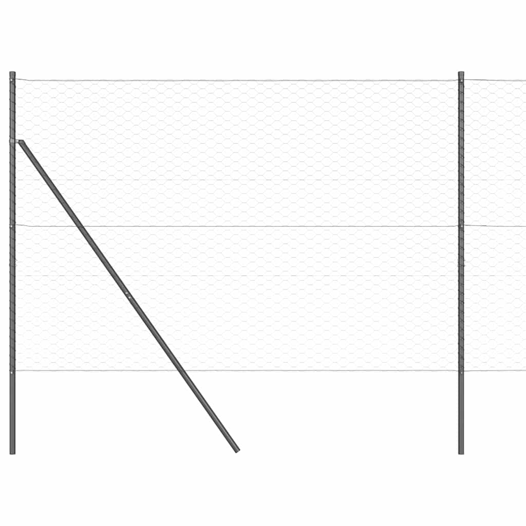 Gjerdepåle Grå 25 x 1,5 m (50 mm mesh) Stål vidaXL