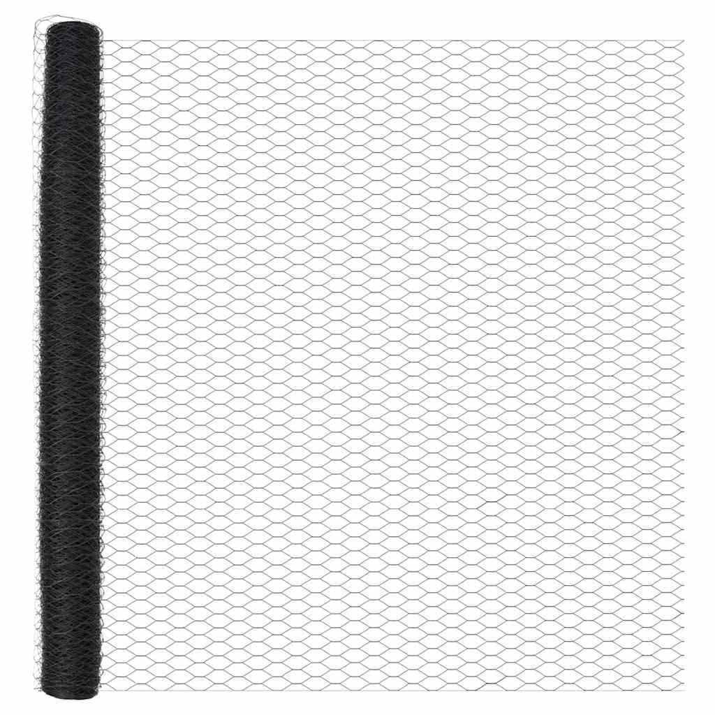 Gjerdepåle Grå 25 x 1,5 m (50 mm mesh) Stål vidaXL