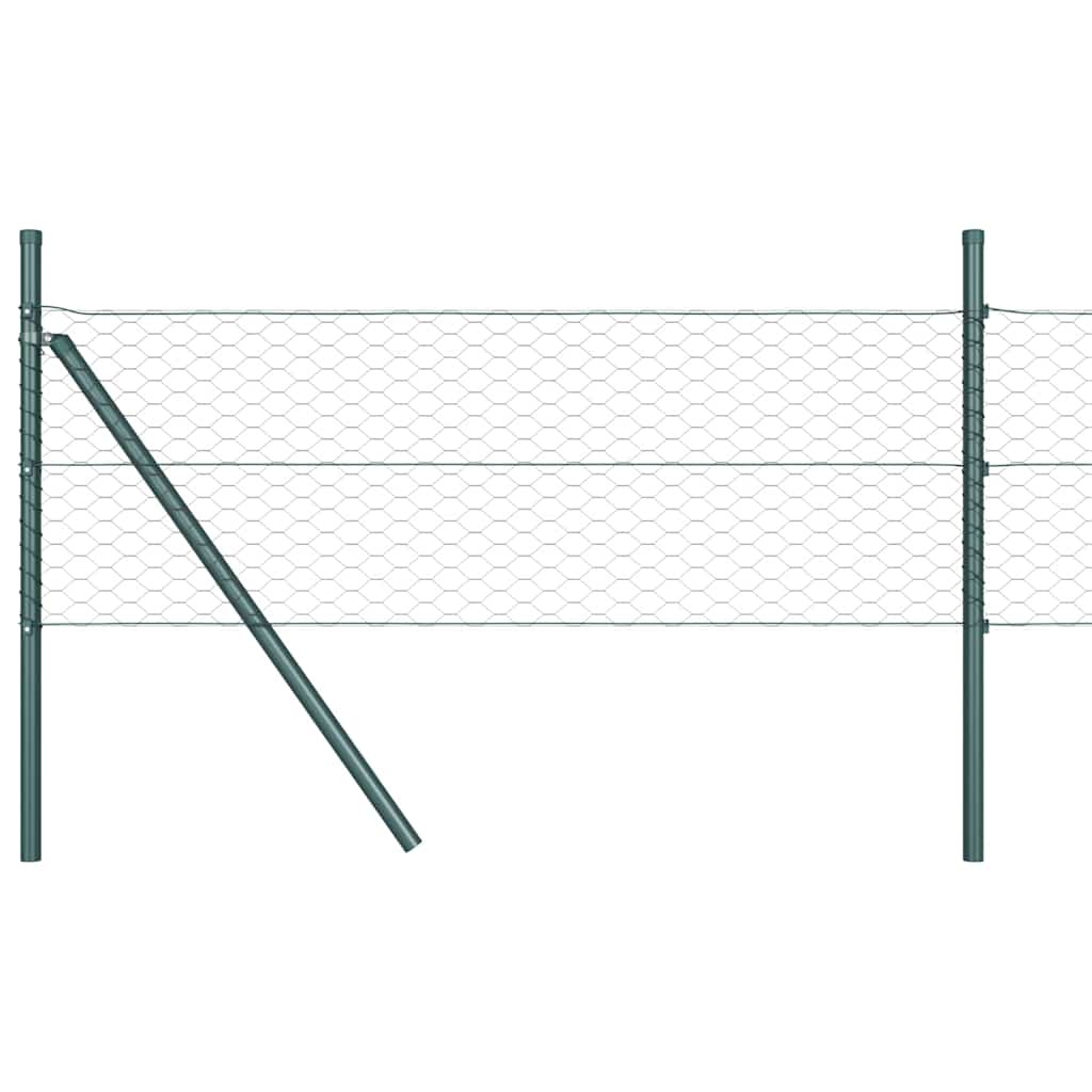 Sekskantet gjerde grunstift 100 x 0,6 m PVC-belagt stål Grå