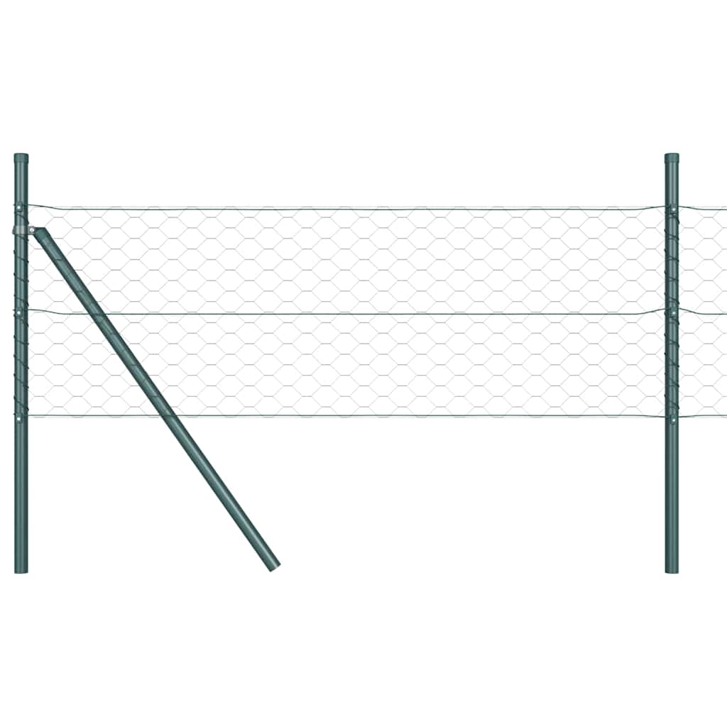 Sekskantet gjerde grunstift 100 x 0,6 m PVC-belagt stål Grå