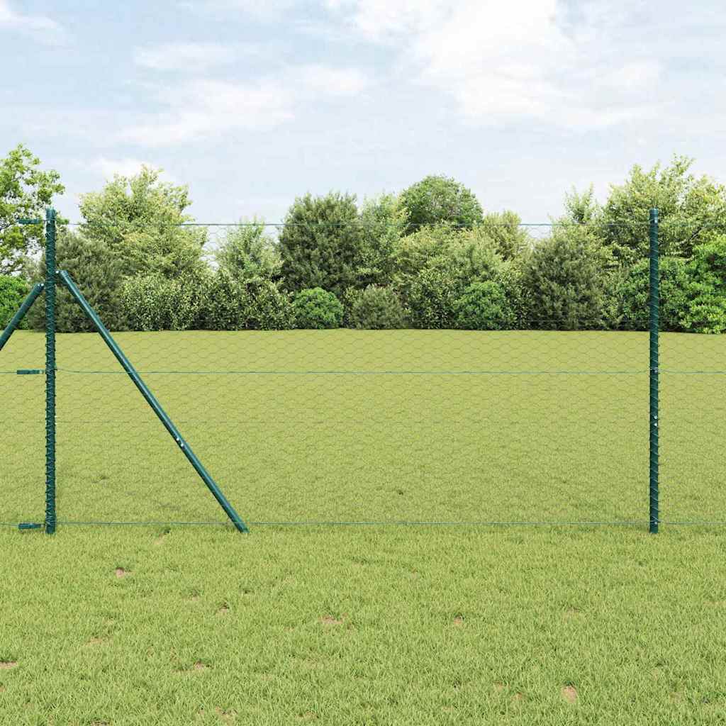 Gjerdepåle Grå 100 x 1,4 m (36 mm mesh) Stål og PVC vidaXL