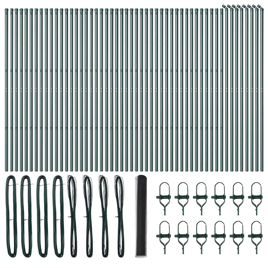 Gjerdepåle Grå 100 x 1,4 m (36 mm mesh) Stål og PVC vidaXL