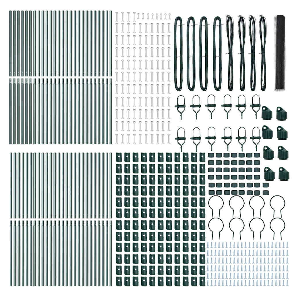 Gjerdepåle Grå 100 x 1,4 m (36 mm mesh) Stål og PVC vidaXL
