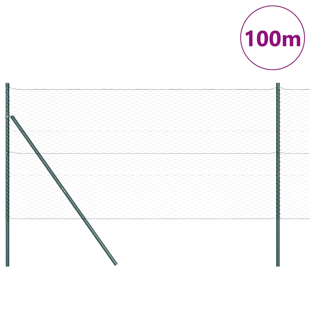 Gjerdepåle Grå 100 x 1,4 m (36 mm mesh) Stål og PVC vidaXL
