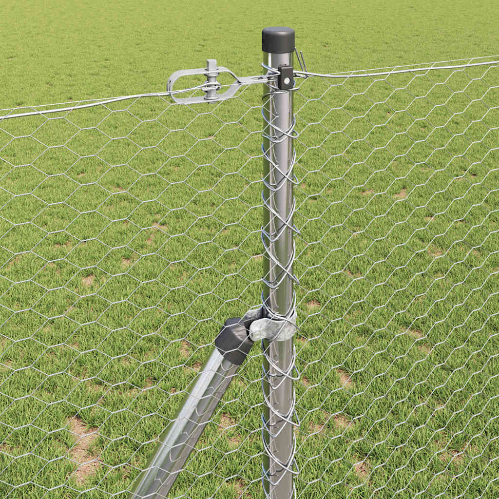 Gjerde med innlegg. sølv 1 x 10 m PVC-belagt stål