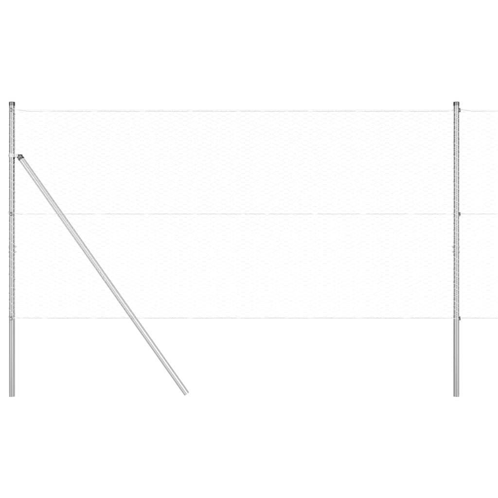 Gjerde med innlegg. sølv 1 x 10 m PVC-belagt stål