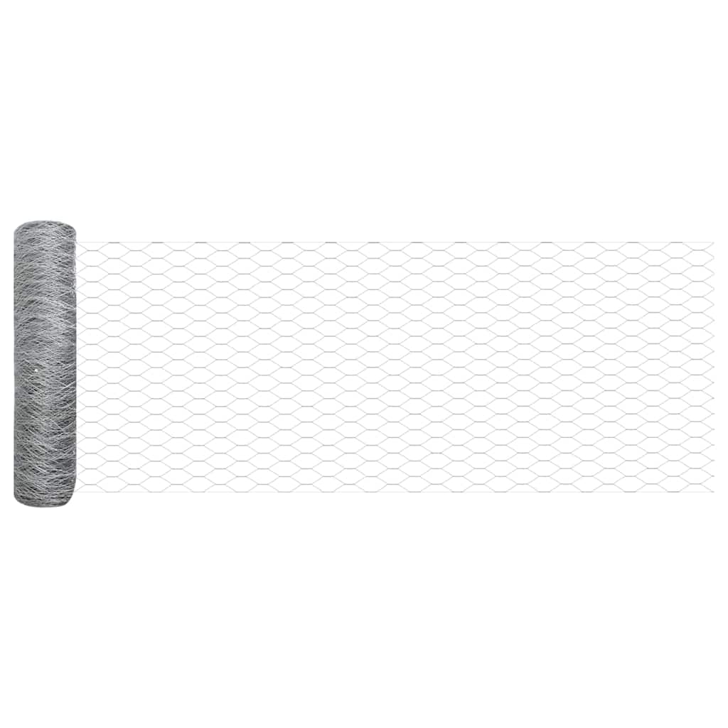 Gjerde med innlegg. sølv 0.6 x 25 m PVC-belagt stål