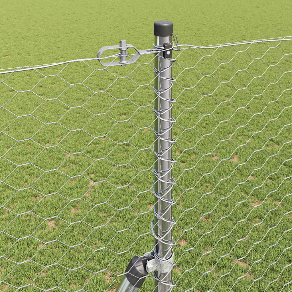 Gjerdepåle sølv 50 x 1,6 m (36 mm nett) Stål vidaXL