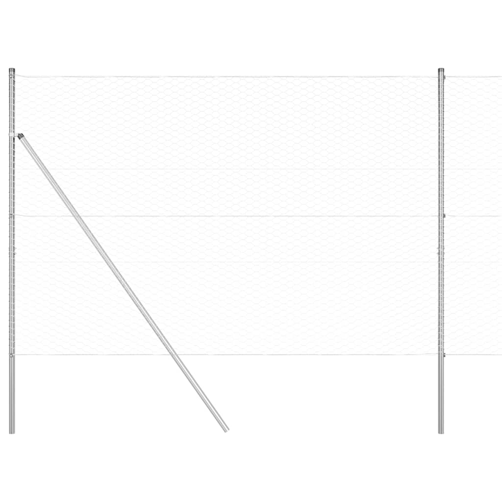 Gjerdepåle sølv 50 x 1,6 m (36 mm nett) Stål vidaXL