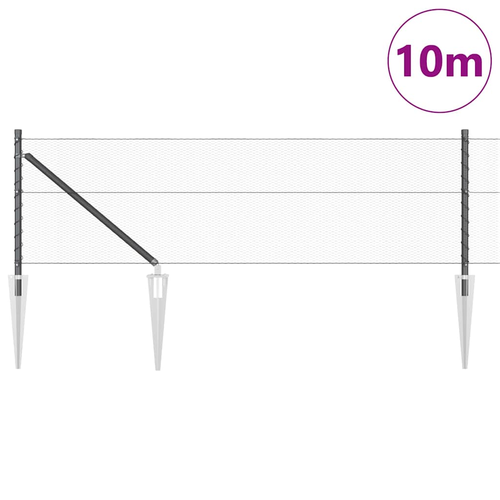 Svweiende trådgjerde med spisser 10 x 0,6 m (B x H)