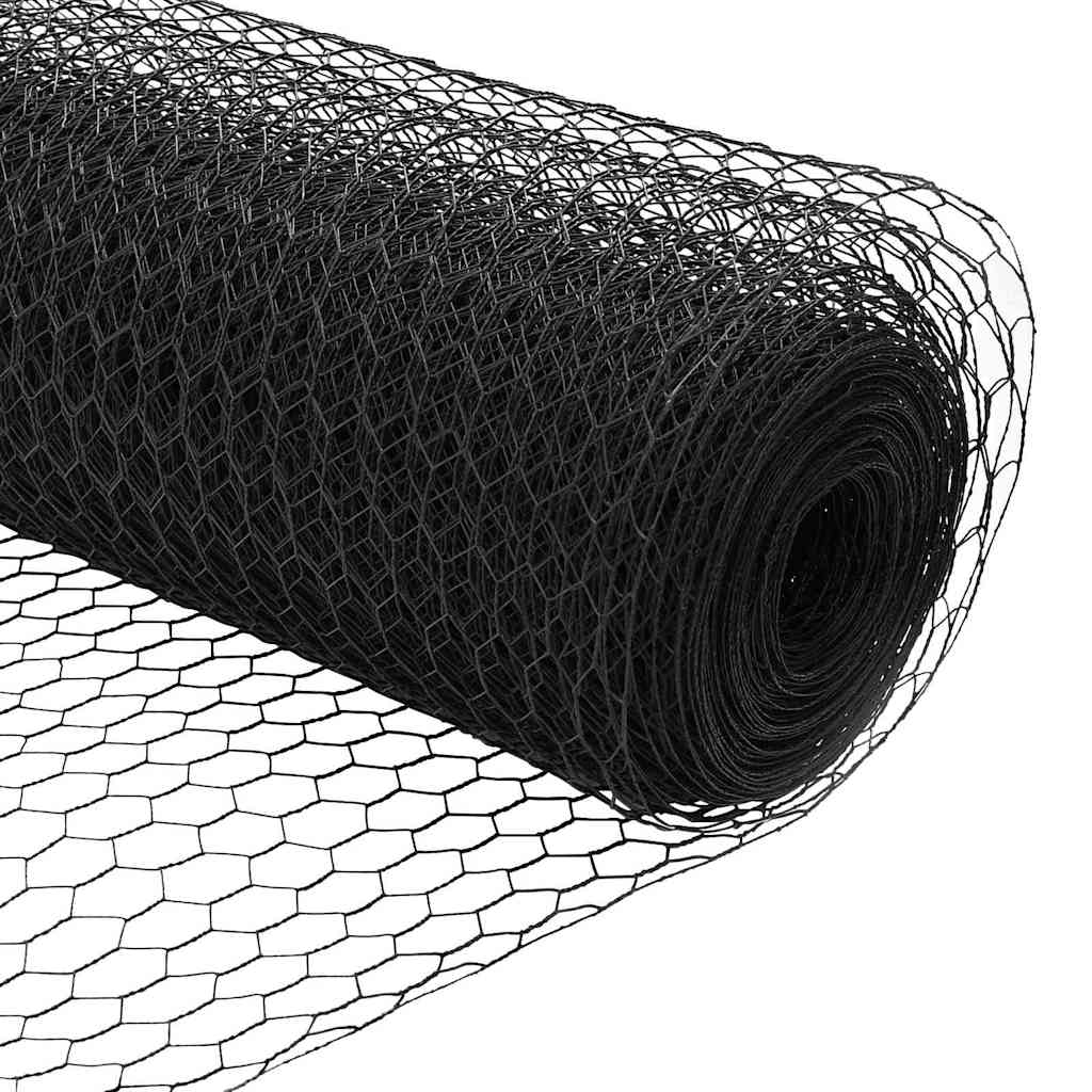 Gjerde med innlegg. Grå 0.8 x 10 m PVC-belagt stål