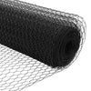 Gjerde med innlegg. Grå 0.8 x 10 m PVC-belagt stål