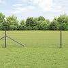Gjerde med innlegg. Grå 0.8 x 10 m PVC-belagt stål