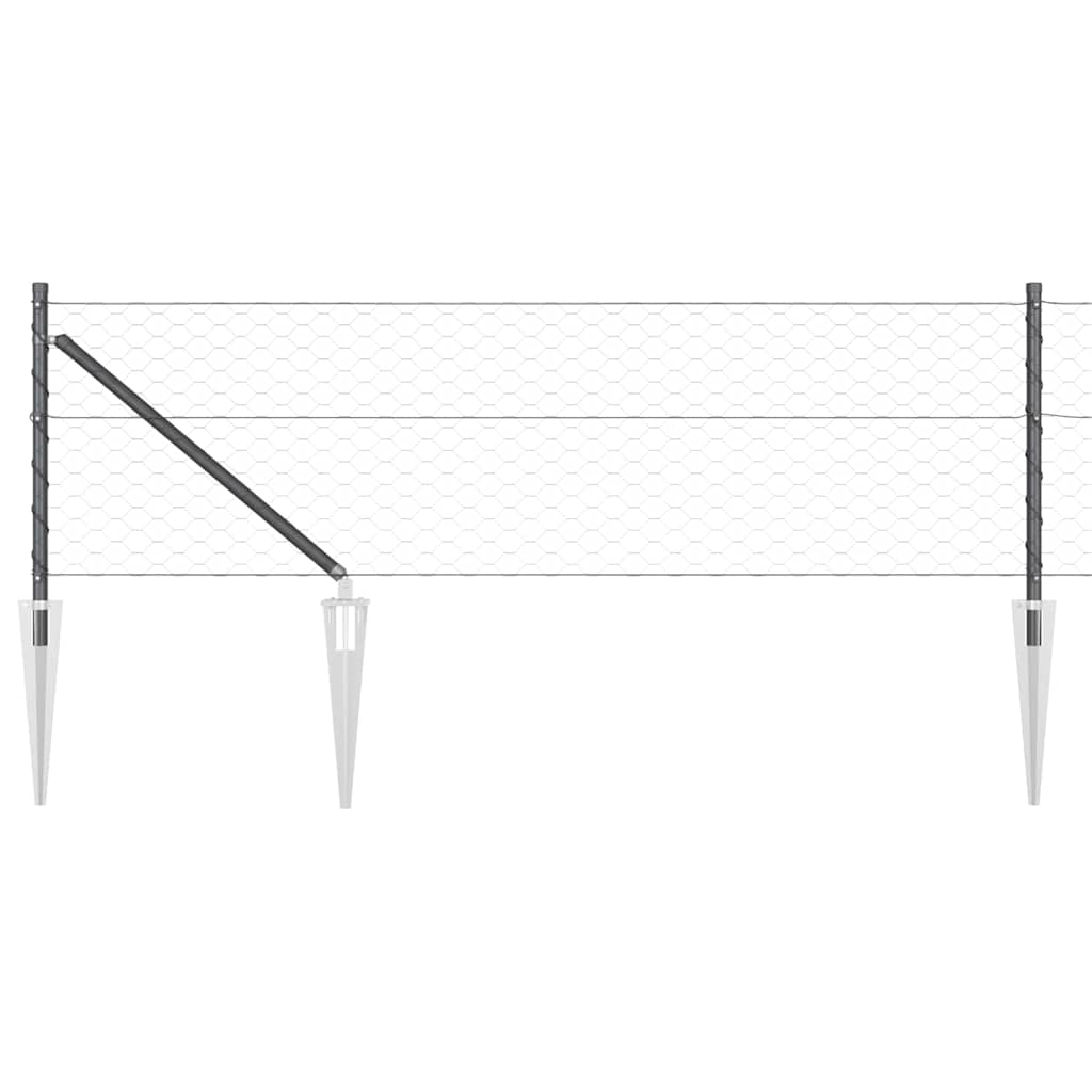 Svweiende trådgjerde med spisser 50 x 0,6 m (B x H)