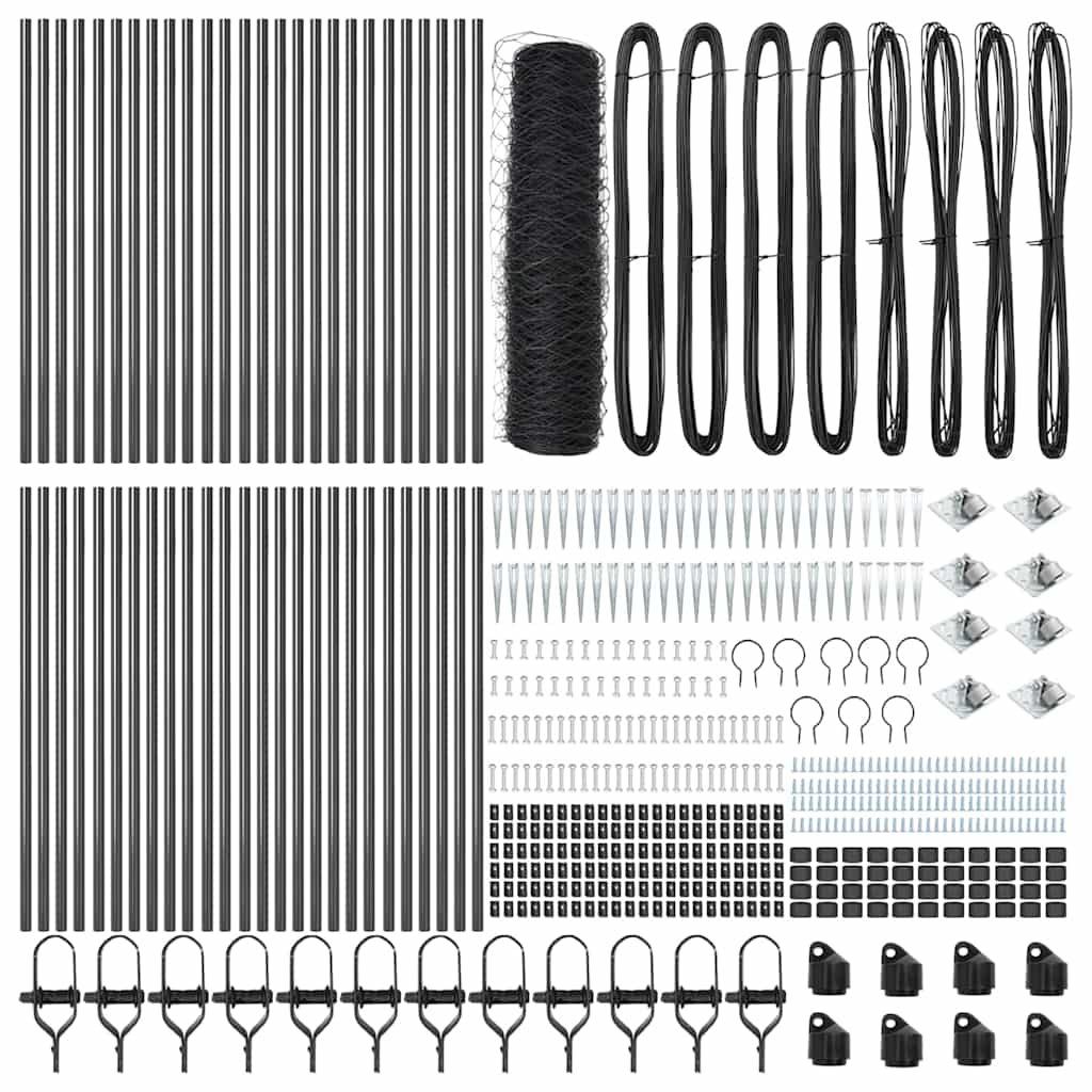 Svweiende trådgjerde med spisser 100 x 1 m (B x H)
