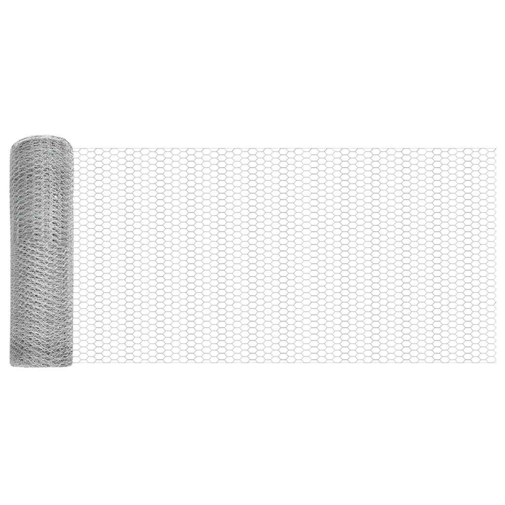 Gjerde med innlegg. sølv 1 x 10 m PVC-belagt stål