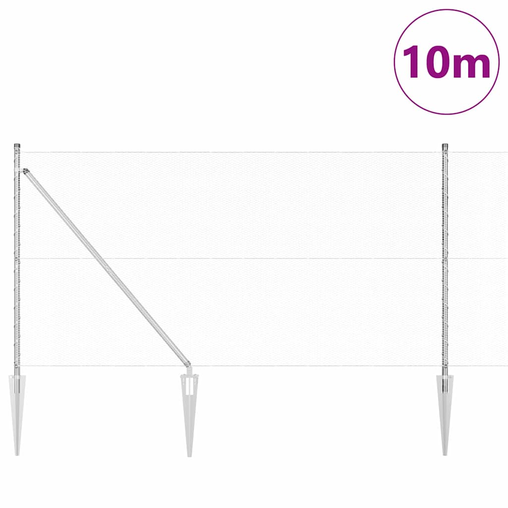 Svweiende trådgjerde med spisser 10 x 1,2 m (B x H)
