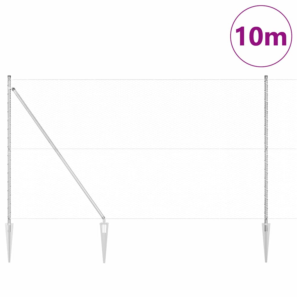 Svweiende trådgjerde med spisser 10 x 1,6 m (B x H)