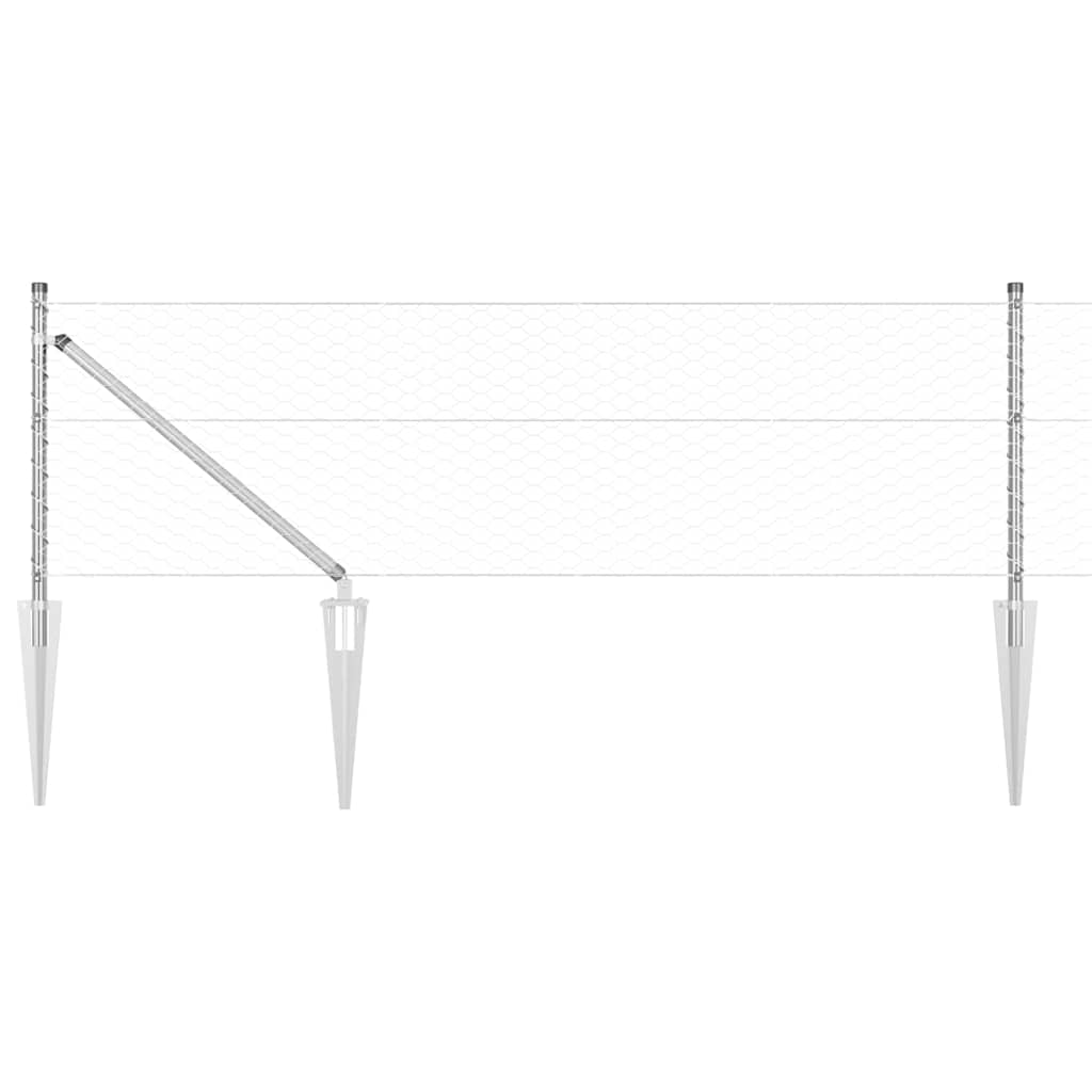 Gjerde med innlegg. sølv 0.6 x 25 m PVC-belagt stål