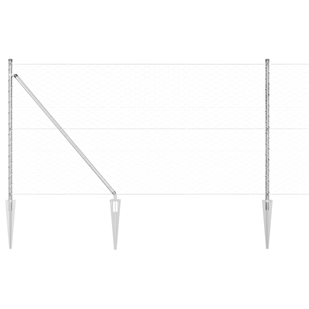 Svweiende trådgjerde med spisser 25 x 1 m (B x H)