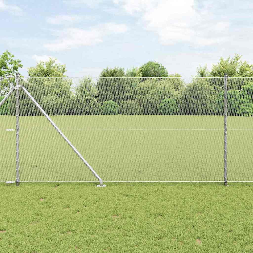 Gjerde med innlegg. sølv 1.2 x 25 m PVC-belagt stål