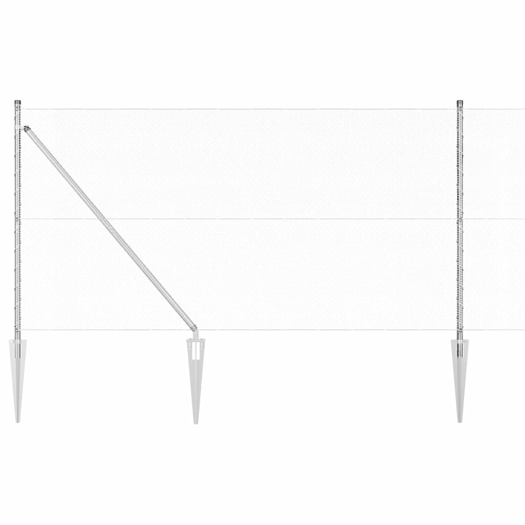 Gjerde med innlegg. sølv 1.2 x 25 m PVC-belagt stål