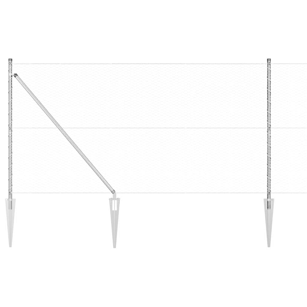 Gjerde med innlegg. sølv 1.2 x 25 m PVC-belagt stål