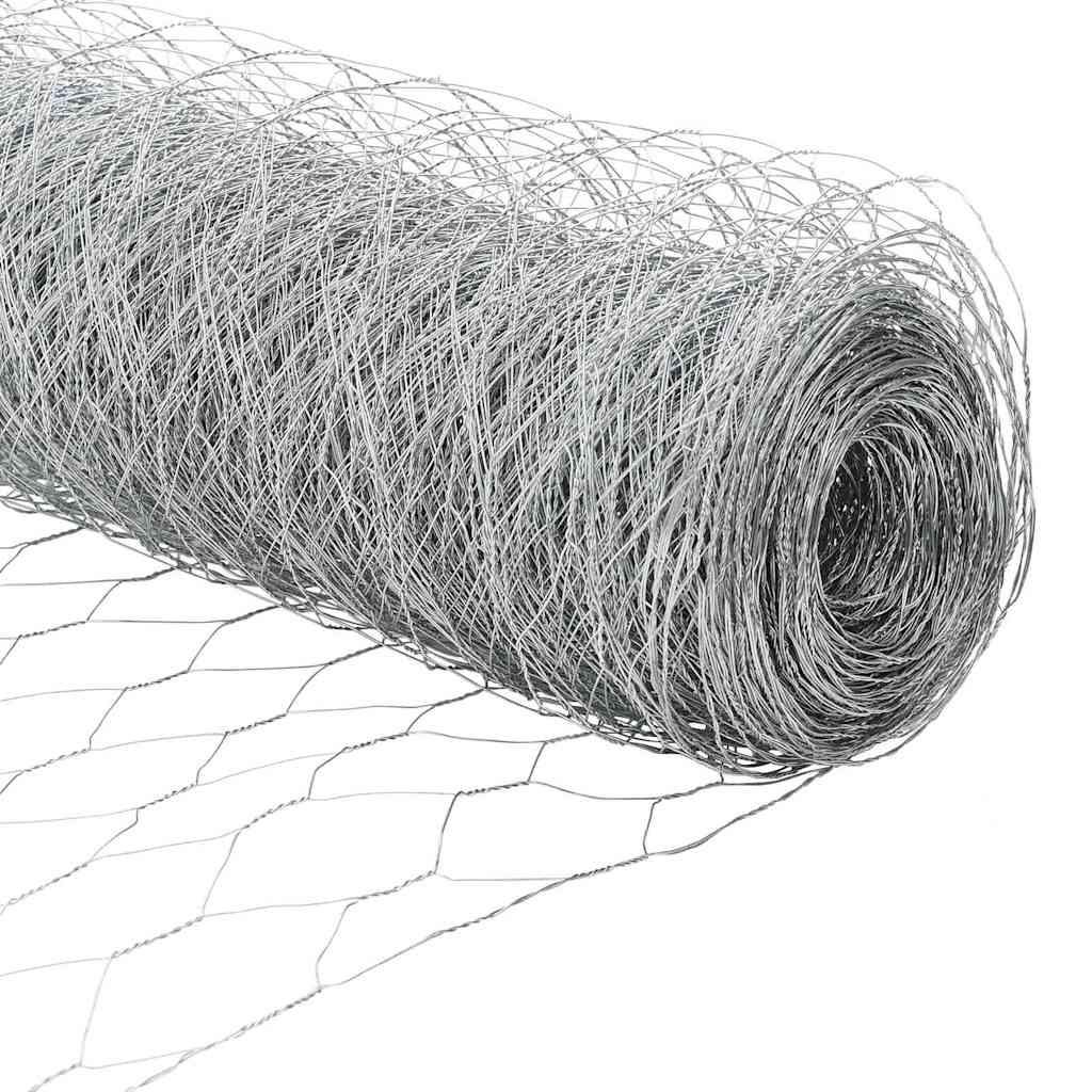 Gjerde med innlegg. sølv 1.2 x 25 m PVC-belagt stål