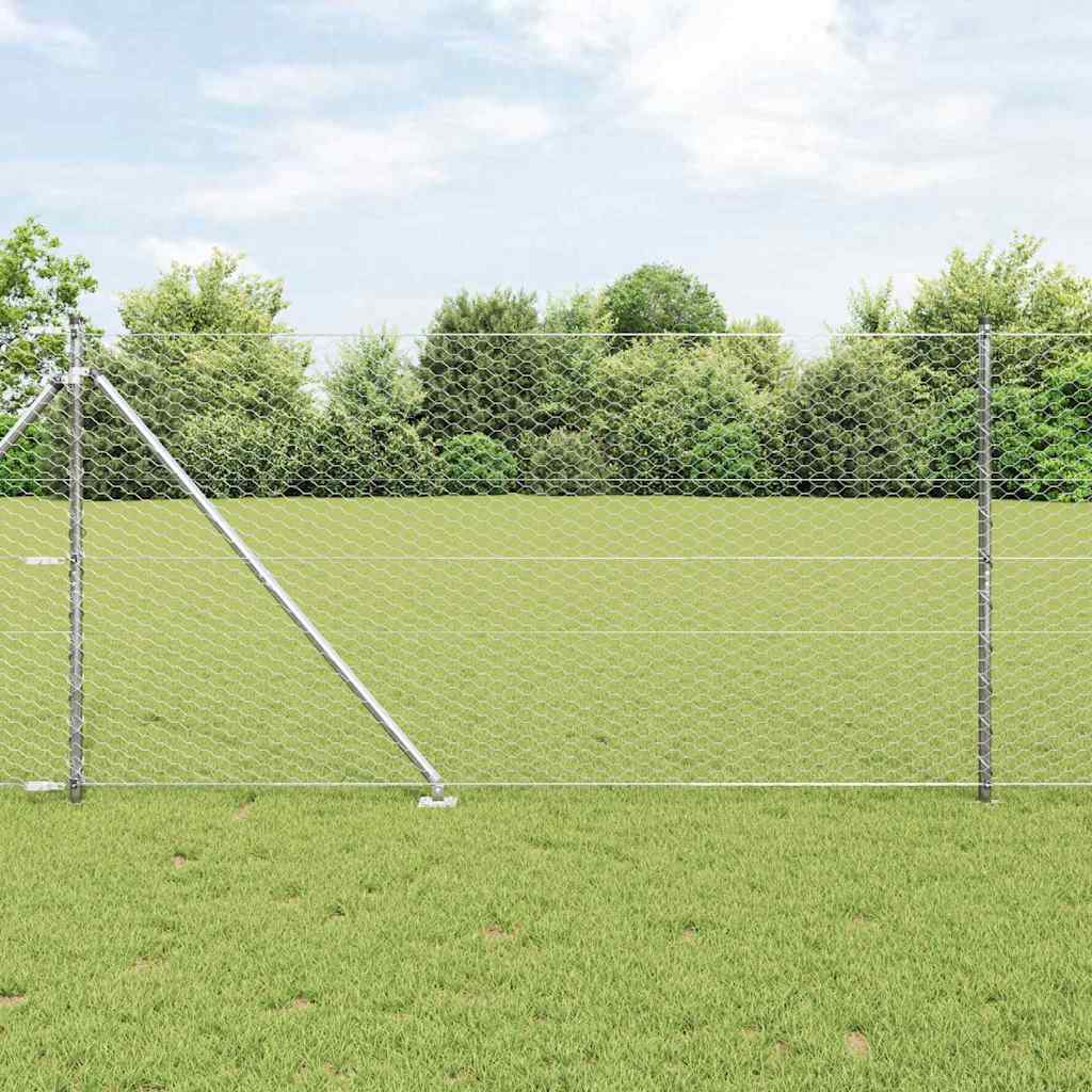 Gjerde med innlegg. sølv 1.2 x 25 m PVC-belagt stål