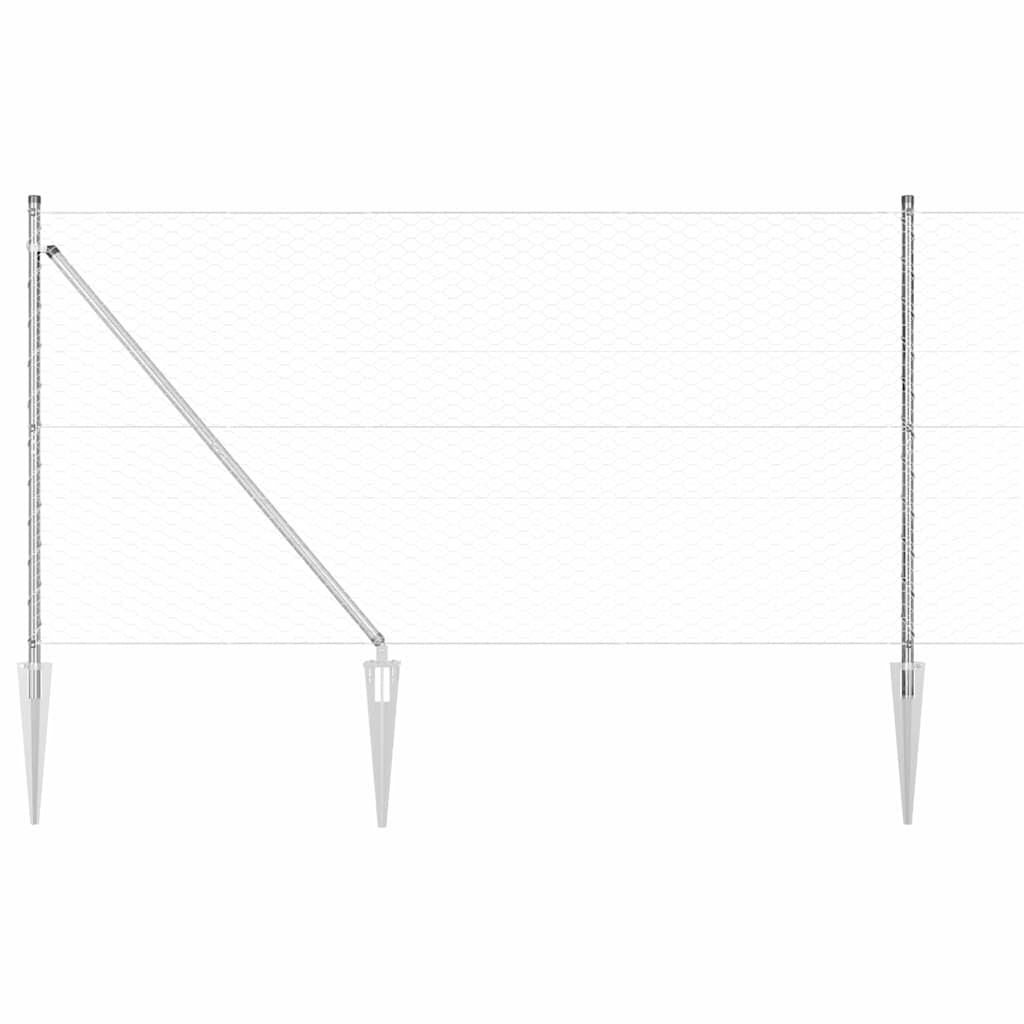 Gjerde med innlegg. sølv 1.2 x 25 m PVC-belagt stål