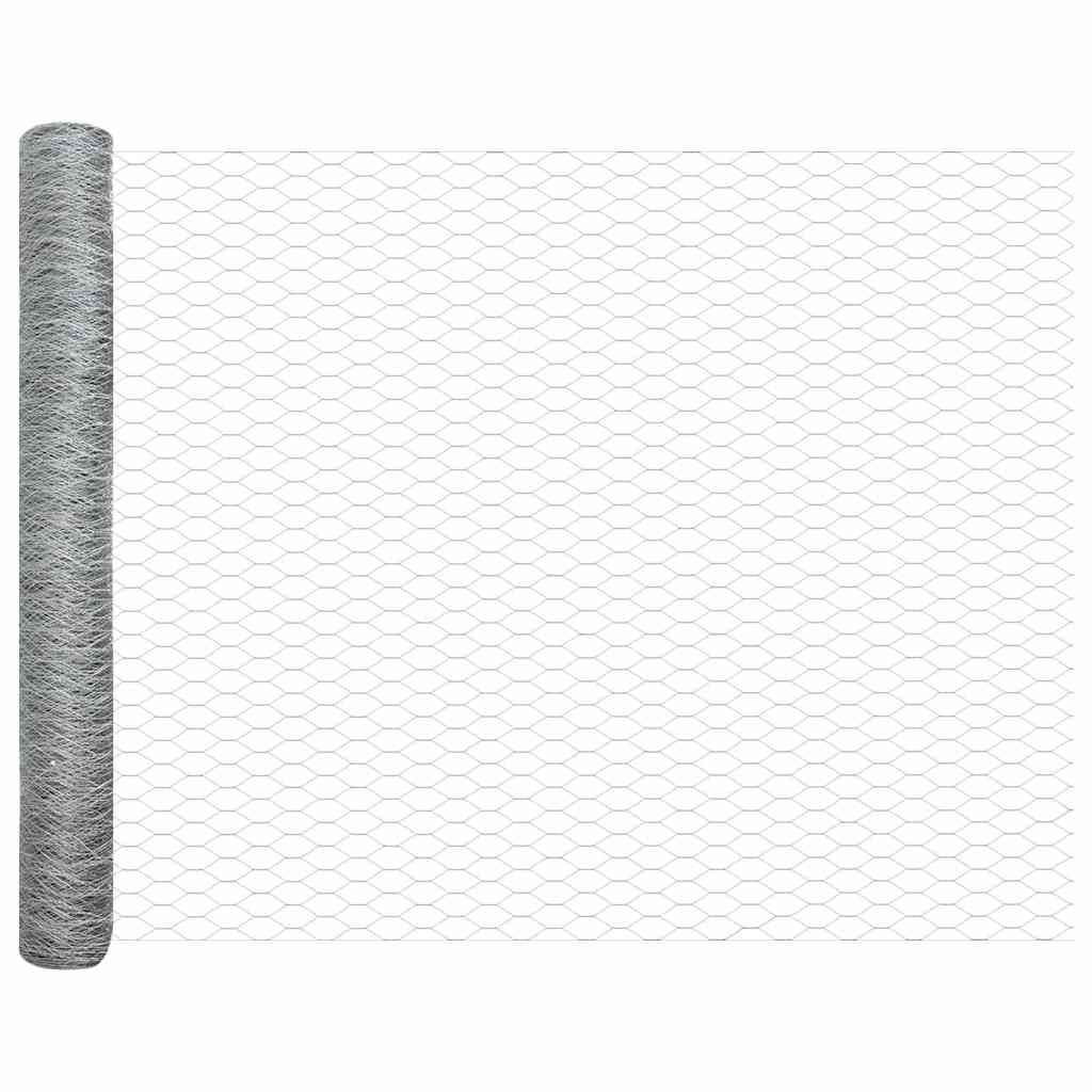 Gjerde med innlegg. sølv 1.2 x 25 m PVC-belagt stål
