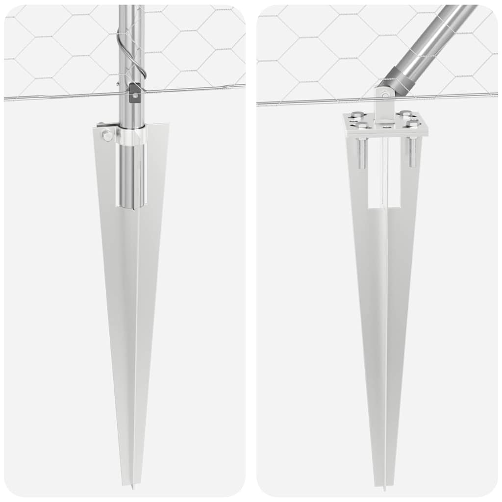 Gjerde med innlegg. sølv 1.2 x 25 m PVC-belagt stål