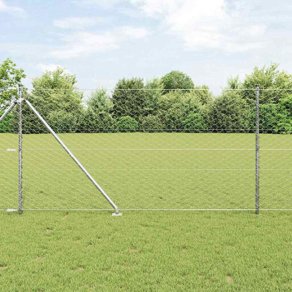 Gjerde med innlegg. sølv 1.2 x 25 m PVC-belagt stål