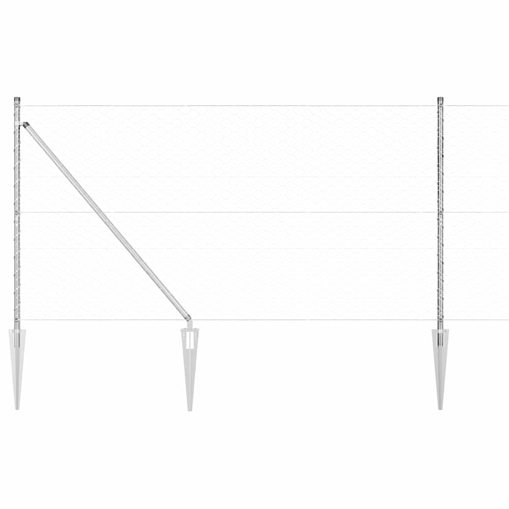 Gjerde med innlegg. sølv 1.2 x 25 m PVC-belagt stål